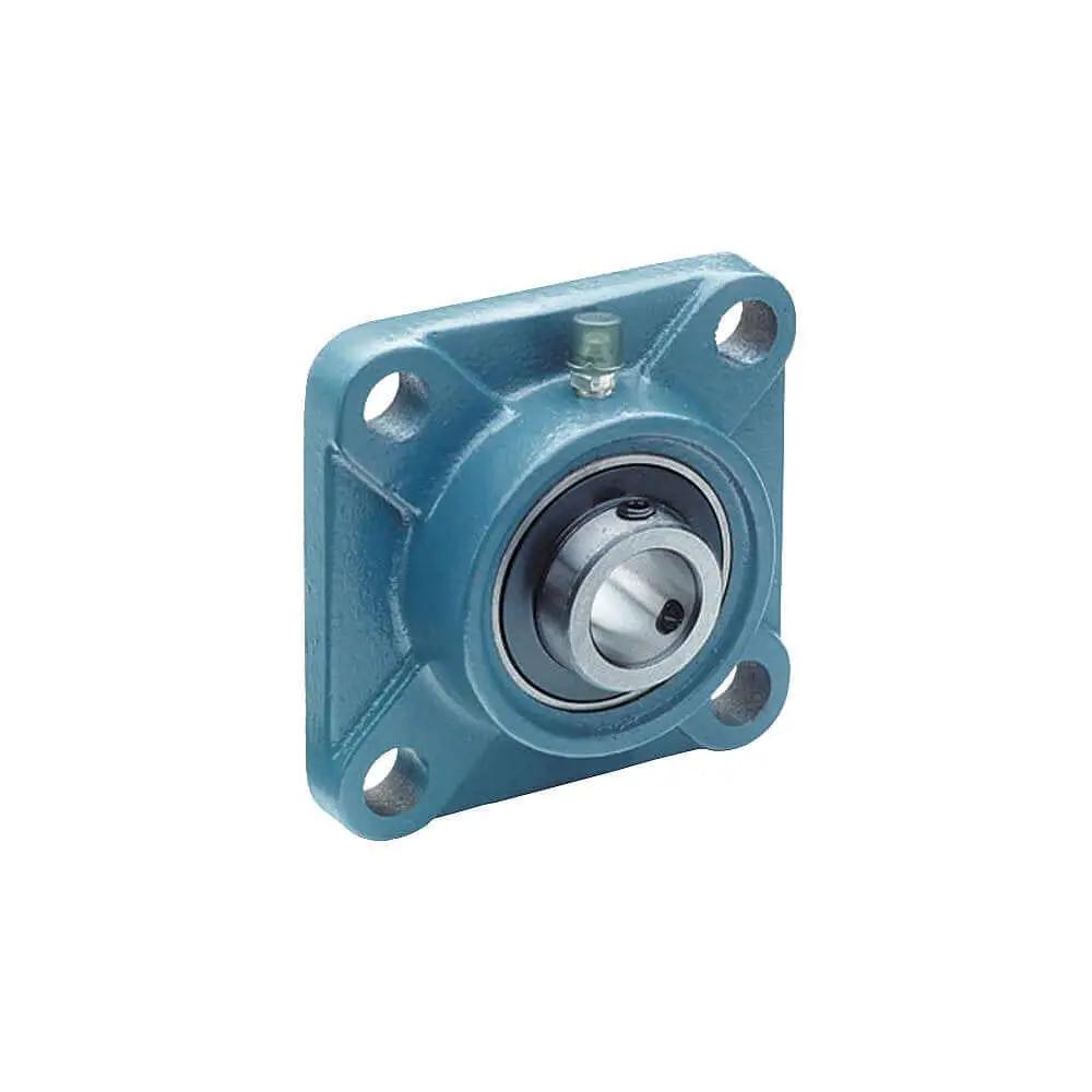 UCF208 4-Bolt Square Flange Mount Unit Single with Set-Screw Locking, UC208-40MM Sealed Ball Bearing Insert, 40 mm Bore, Cast Iron