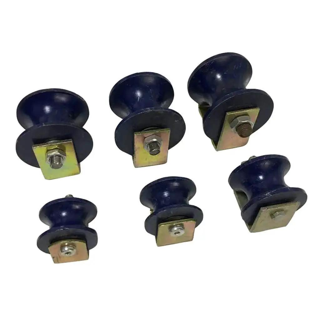 Set of heavy duty U groove wheels for barn doors and industrial equipment, cast iron roller wheels with built in double bearings for smooth sliding.