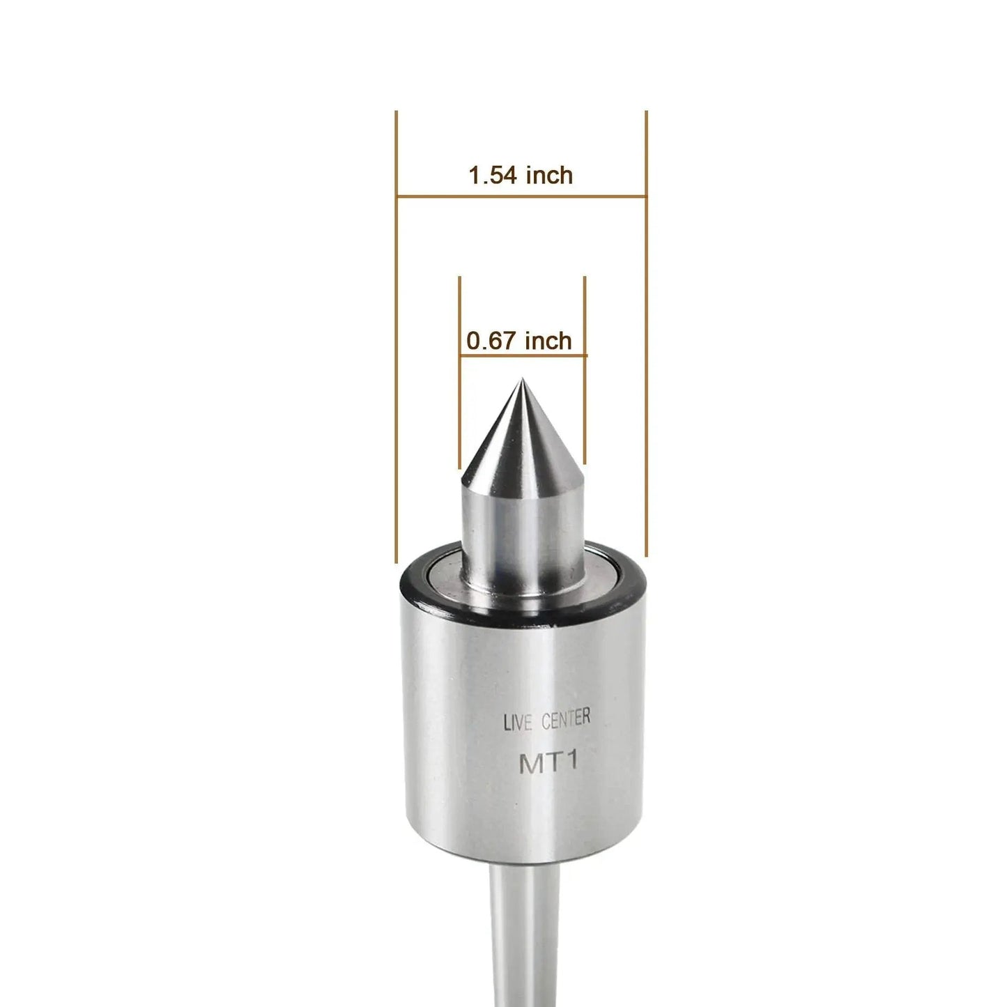 MT1 Live Tailstock Center For High Speed Turning CNC Work, Beefy Medium Duty 1MT Center With 60 Degree Point, 5000 RPM, Hardened Steel