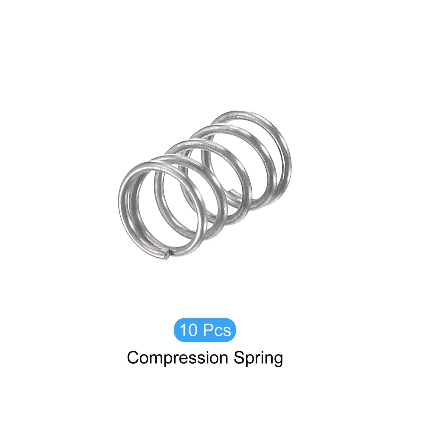 Compression Springs Set 0.3x3mm OD 5mm Free Length 304 Stainless Steel 10 Pack For DIYers Home Repairs Appliances Electronics Shop Projects Lawn Mowers Silver Tone