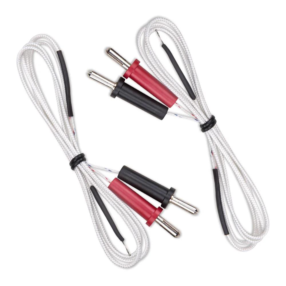 K Type Thermocouple Probes With Mini Connector 2 Pack For Multimeters And Temperature Meters -50C To 350C Range Waterproof Insulated Fiberglass Probes High Accuracy Temp Sensing By ZORZA, white cables with red and black plugs