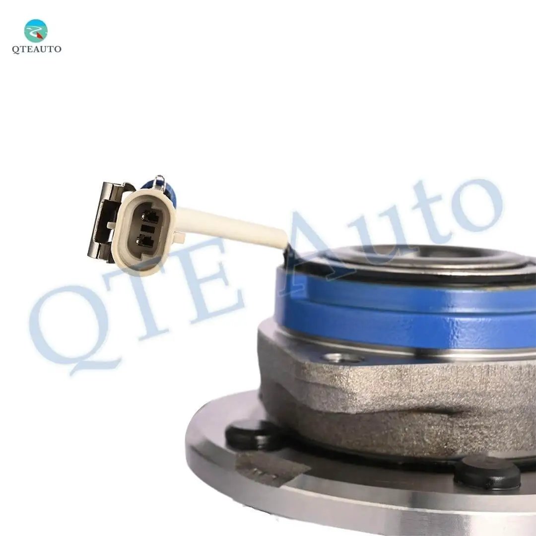 Close-up of front wheel hub bearing assembly replacement single unit fits 1997-2001 Cadillac DeVille Eldorado Seville, no heavy duty suspension