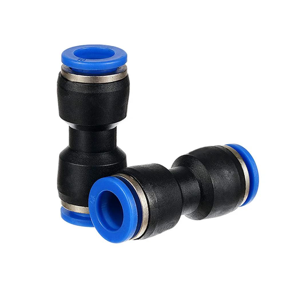Push To Connect Straight Union Tube Fitting 4mm OD X 4mm OD Pneumatic Connector For Air Lines Quick Connect, pack of 10 displayed