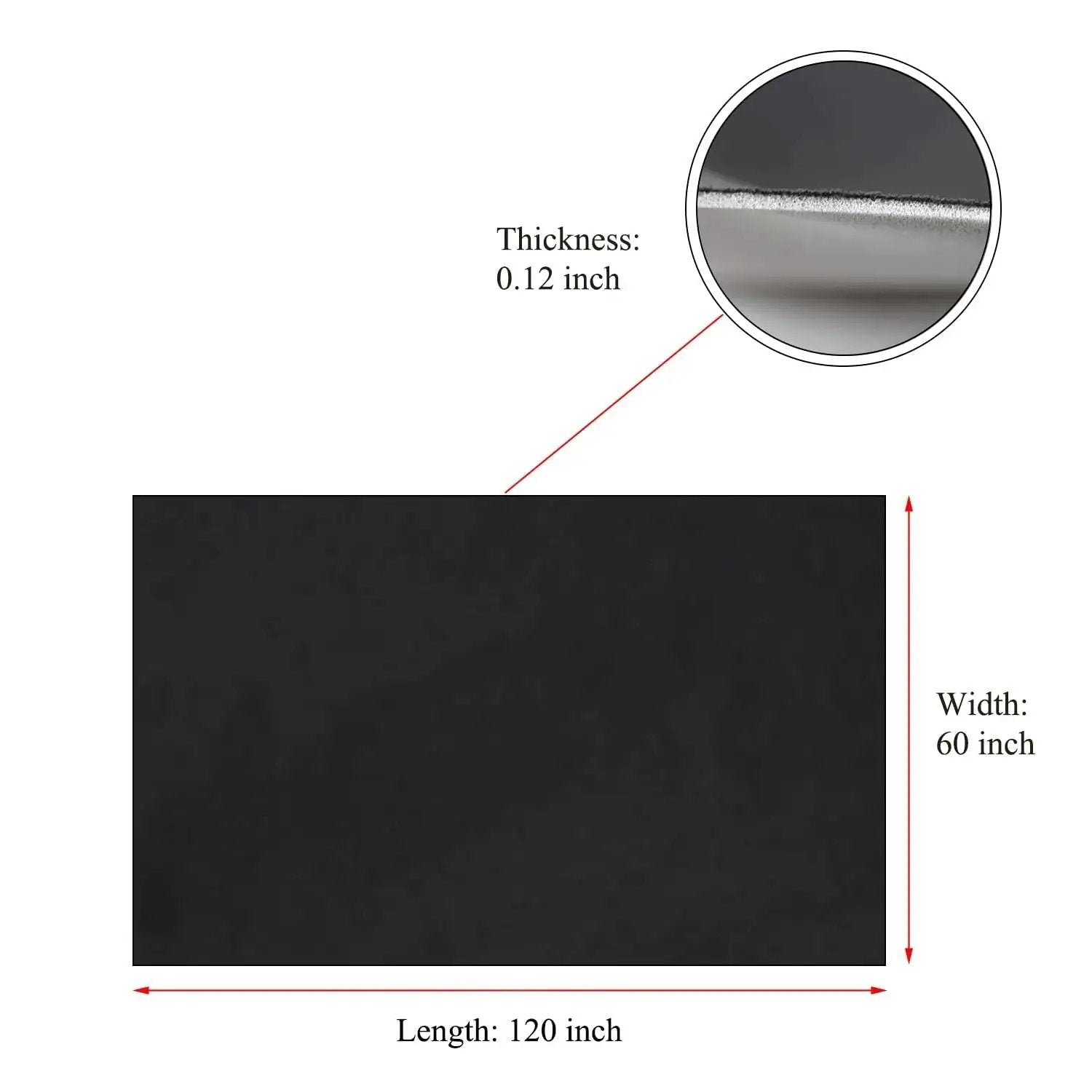 Black Suede Headliner Fabric With Foam Backing For Car Truck SUV Roof Interiors, 60x120 inches, 0.12 inch thickness