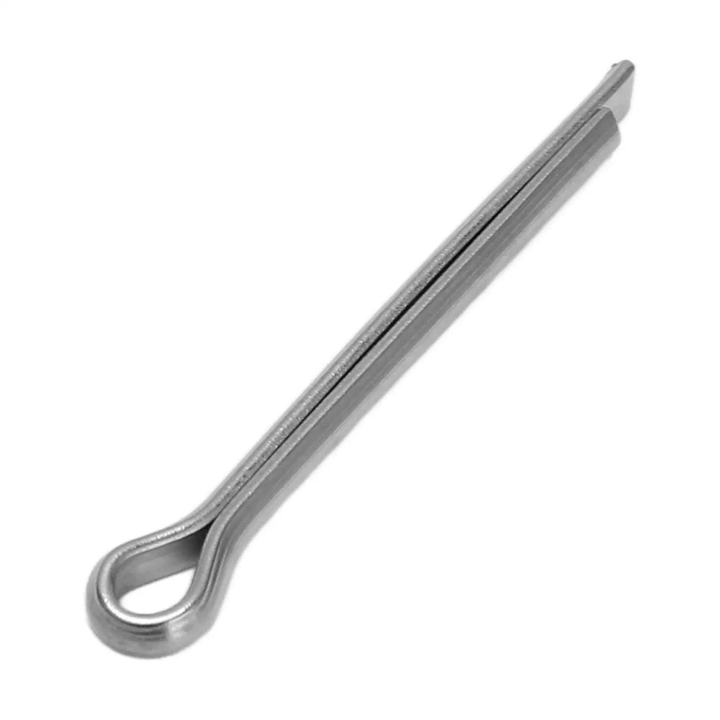 Single stainless steel cotter pin from the 10-piece set for bike brake pads, corrosion resistant 304 stainless steel maintenance kit.