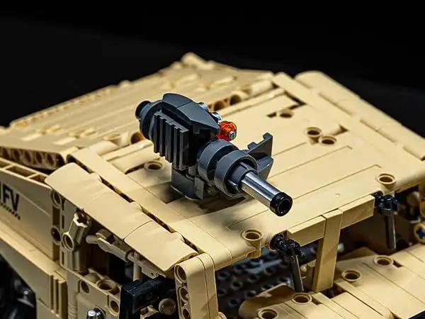 Close-up of Off Road Hummer Armor RC Car Kit With 804 Pieces showcasing military-style build and technic detailing