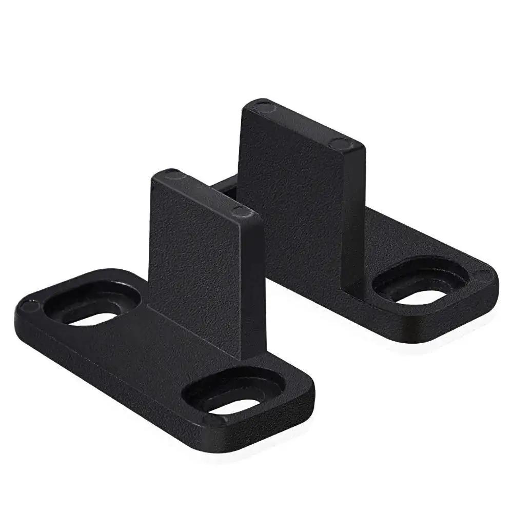 Barn Door Floor Guide Matte Black Metal Floor Mounted Bottom Guide Hardware Adjustable For Sliding Doors Two Pack Durable Carbon Steel