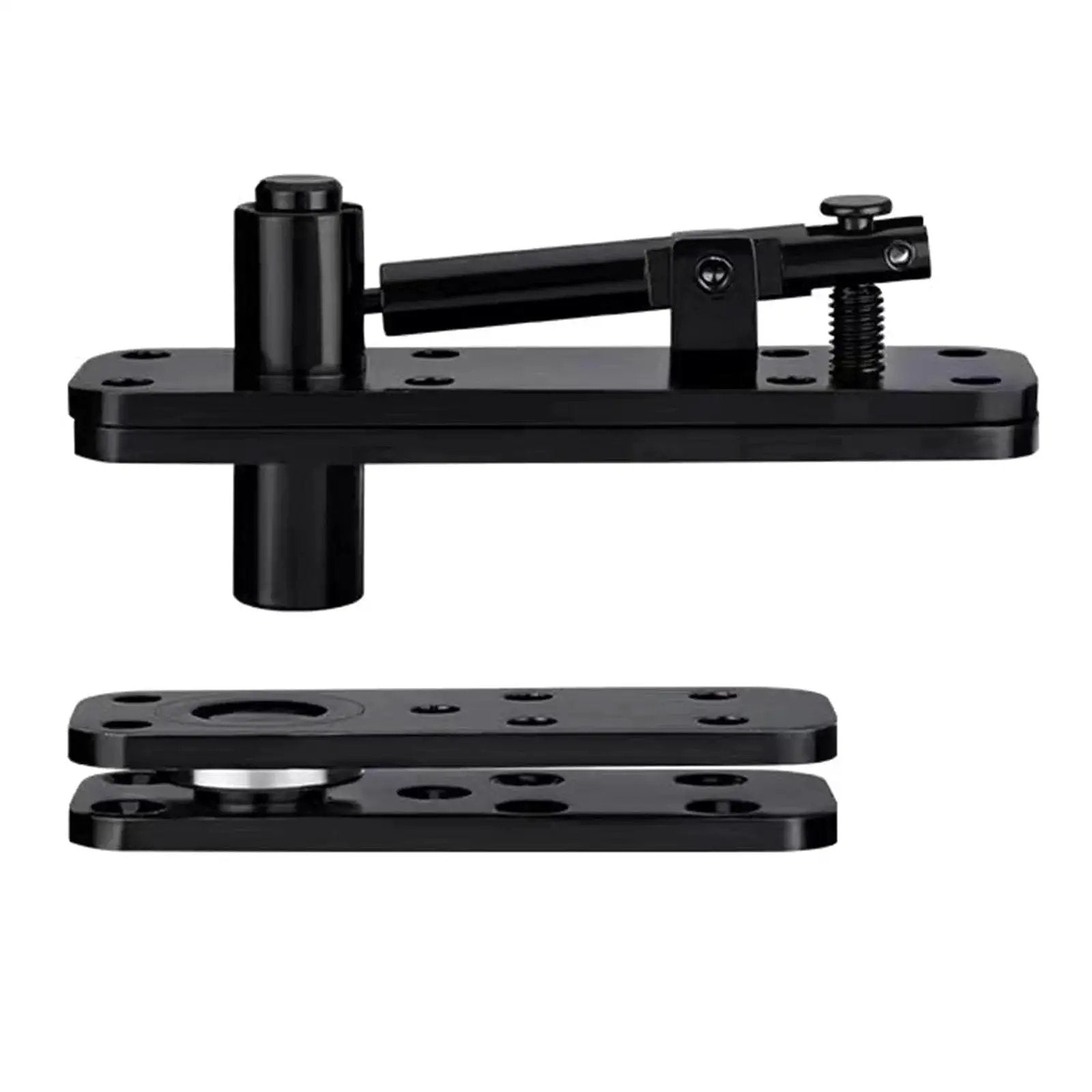 Black 360 Degree Quiet Pin Hinge Set High Load Capacity Concealed Door Hardware for Murphy Bed Doors and Rotating Bookcase Doors