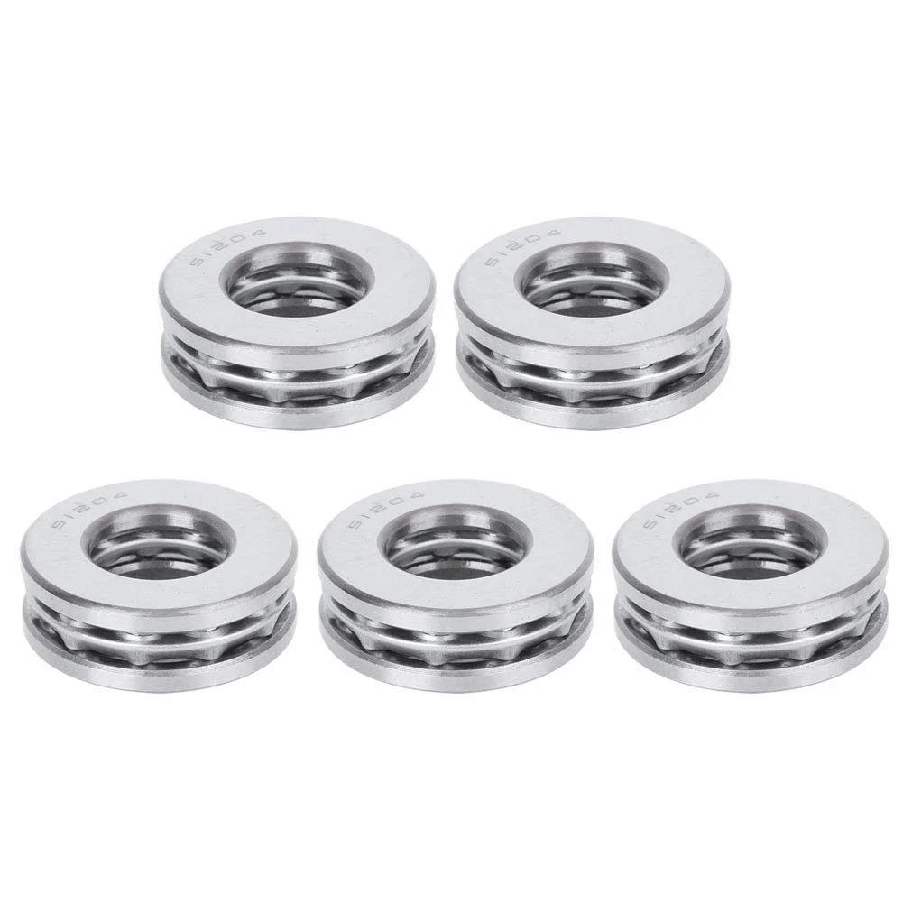 Heavy Duty Five Piece Axial Ball Thrust Bearing Set For Machinery And Equipment, Two Inch Outer Diameter, Five Eighth Inch Bore, High Precision Mounted Bearings With Durable Steel, Ideal For Industrial Machinery Installations Qqmora