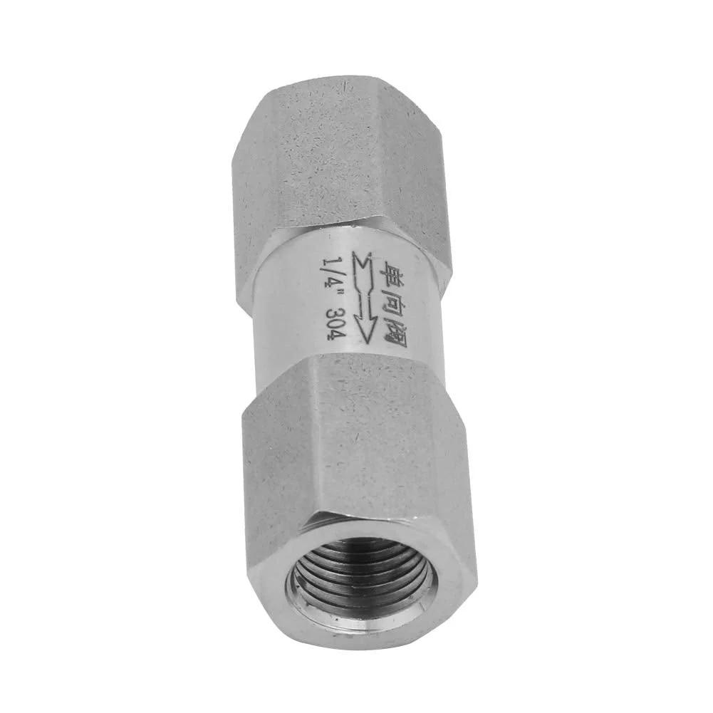 Stainless Steel Air Check Valve One Way Valve For High Temperature And High Pressure With Female Thread Hex Connection One Quarter Inch
