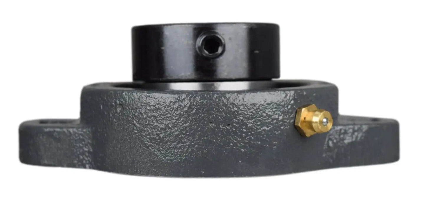 High Quality Ductile Iron Two Bolt Flange Bearing With Cam Lock Collar And Grease Zerk For One And A Quarter Inch Shaft, 3 Inch Bolt Spacing