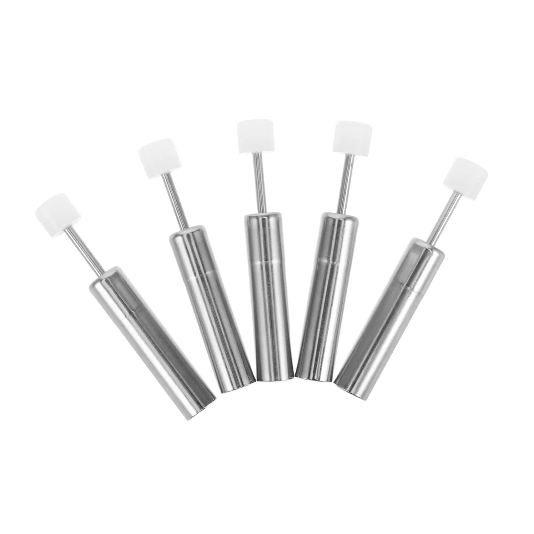 Hydraulic Silent Close Buffer Kit For Cabinet Doors 5Pcs Soft Close Dampers, Noise Reduction, Easy Install, stainless steel, front view