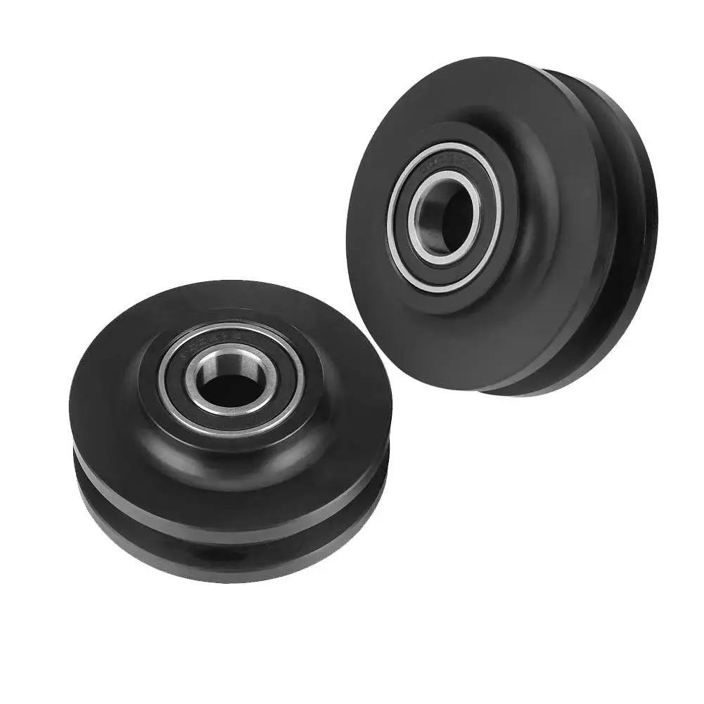 Two Pack Heavy Duty Cabinet And Window Pulley Roller Hardware Kit For Smooth Quiet Sliding Doors With Zinc Alloy And Nylon Wheels