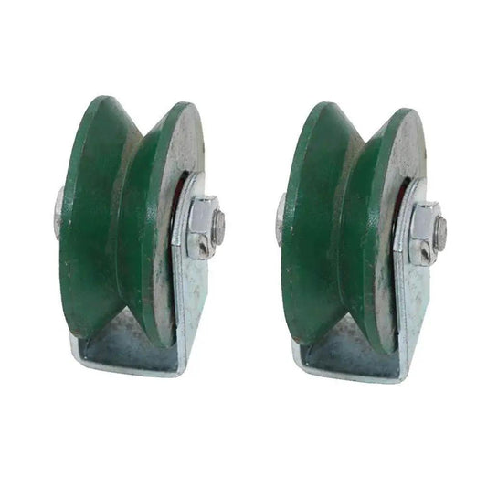 Rugged Heavy Duty Castor Wheel With V Groove 55mm Track Wheel for industrial machines and sliding doors, 2-pack.