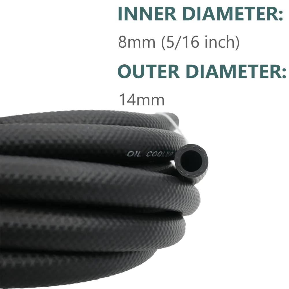 Coiled view of Five Sixteenth Inch Transmission Oil Cooler Hose 300 PSI Working Pressure Heavy Duty 10 Ft Length With 14 Mm Outer Diameter