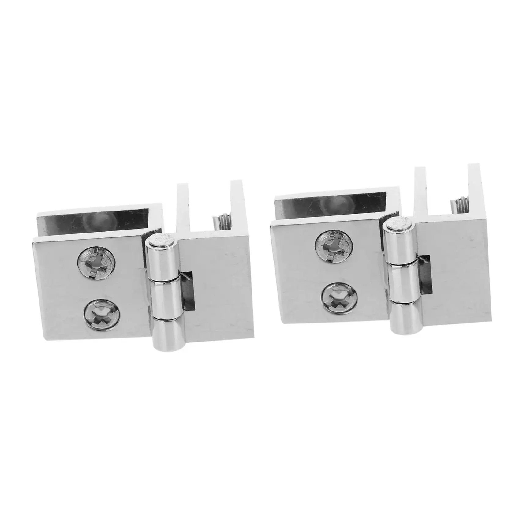 Set Of Four Heavy Duty Glass Door Hinges For Cabinets And Bookcases Perfect For Wine Cabinets And Home Use With High Load Bearing And Easy Installation No Drilling Required Do It Yourself Hardware From DOITOOL, showing four silver hinges.