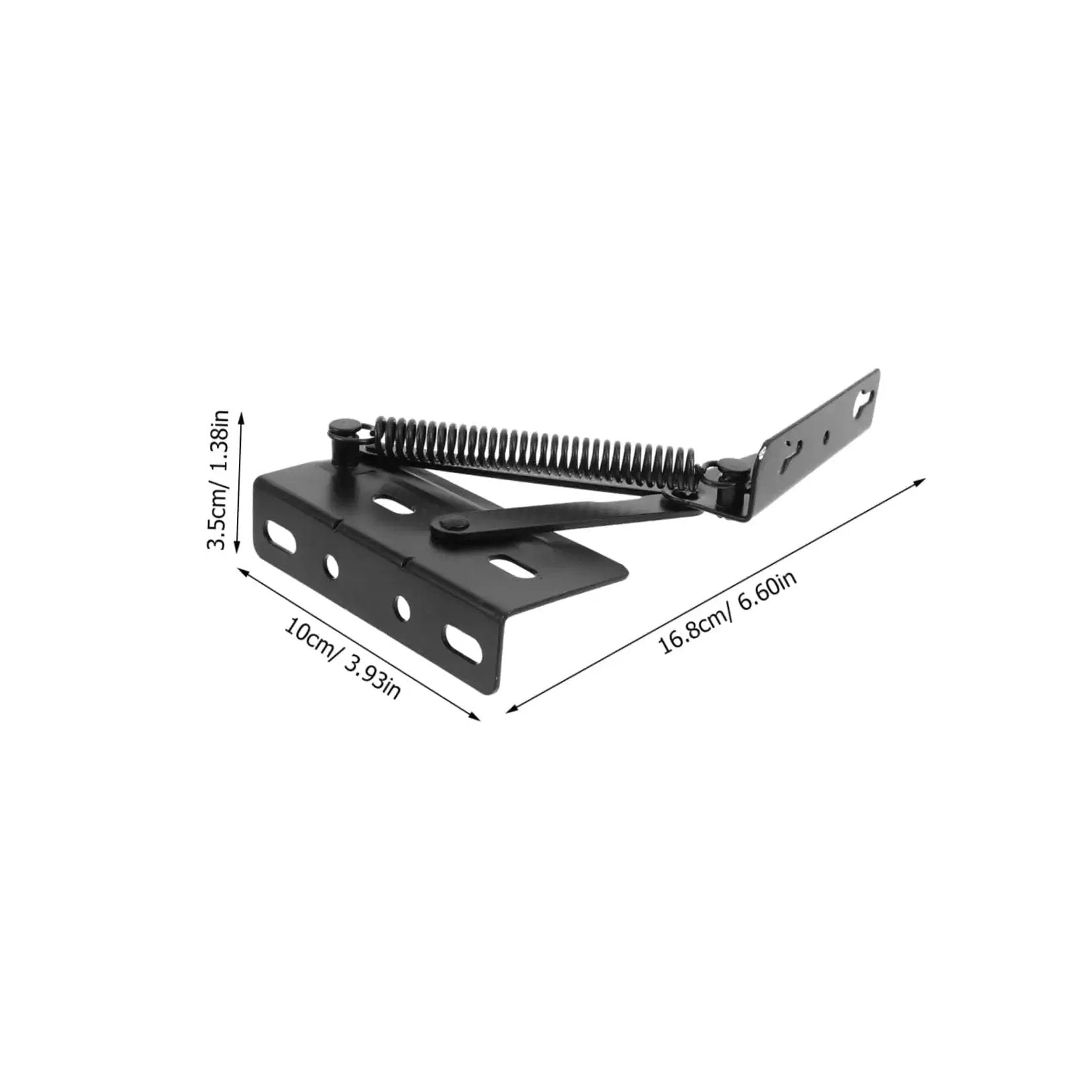 Folding Sofa Hinge Kit With Spring Loaded Storage Brackets For Cabinets And Furniture, shown with dimensions and heavy duty steel design