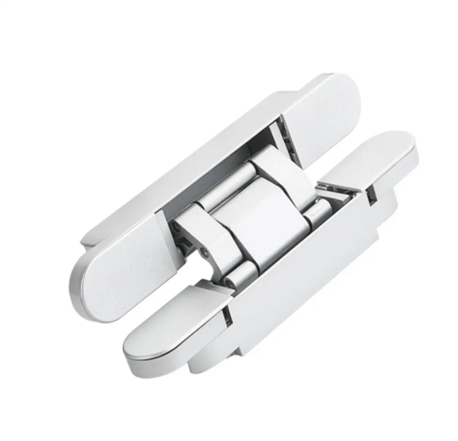 Stainless Steel Hidden Door Hinge For Cabinets And Front Doors Invisible Interior Mount Adjustable Cross Load Bearing 120 To 180 Kg