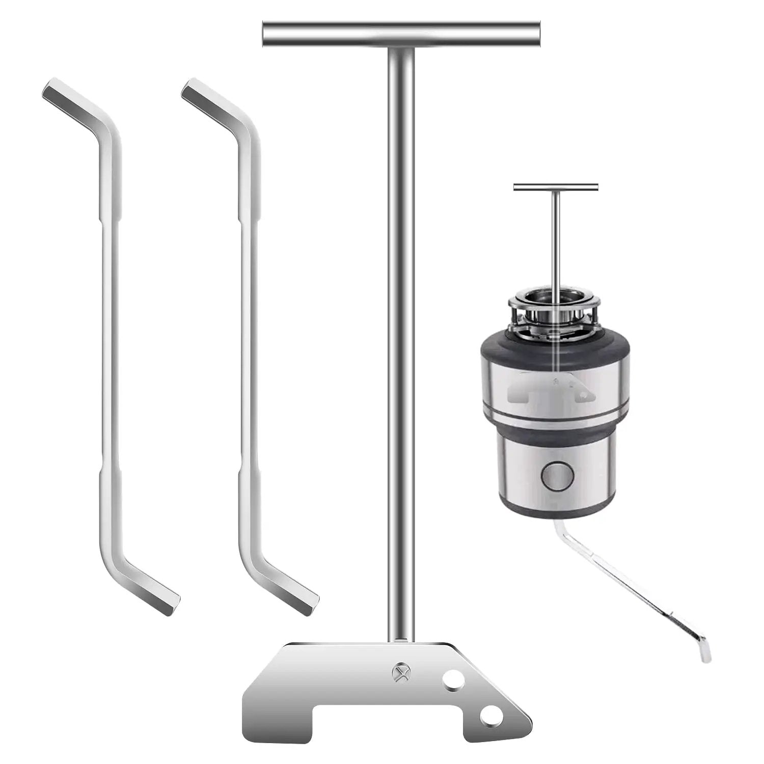 Universal Garbage Disposal Unjamming Wrench WRN00 For Waste King Moen And SinkErator Disposals with two wrenches and drain tool