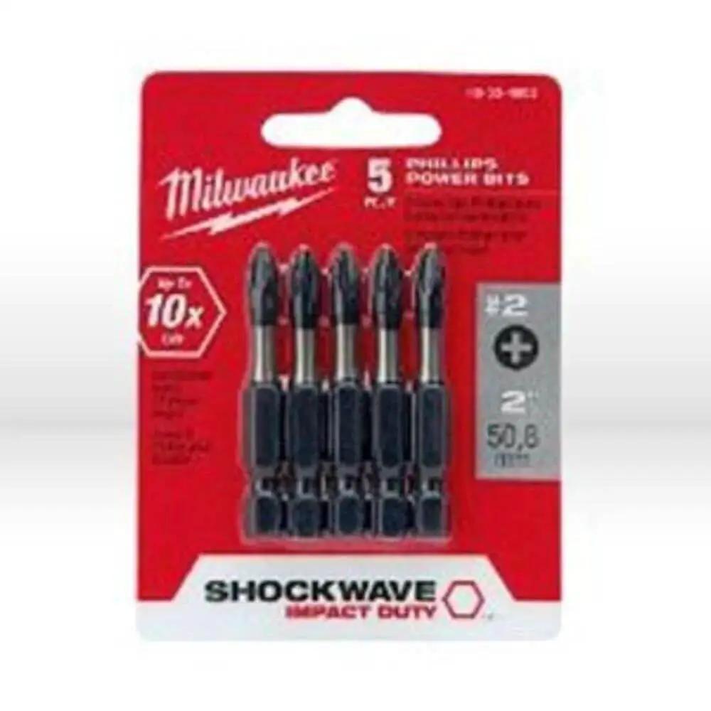 Impact Rated Phillips Power Bits 5 Pack For Heavy Duty Drives With Forged Tips And Proprietary Steel Alloy That Outlasts 30 Times Longer Flexion Technology Built For Tough Impacts And Smooth Fastening Milwaukee 48 32 4602 Compatible in red packaging