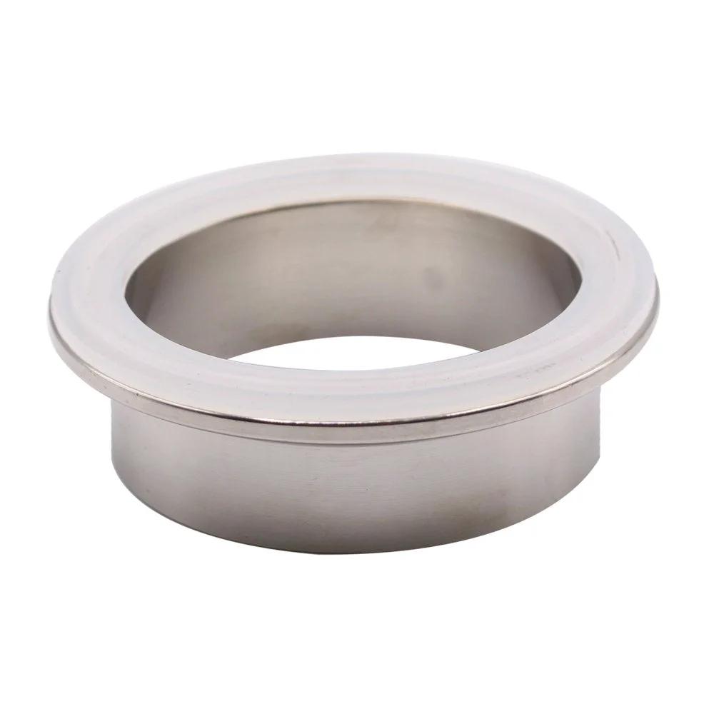 Stainless Steel 304 Sanitary Fitting Long Weld Clamp Ferrule For Tri Clamp Systems Fits 76.5mm Tube OD 3 Inch Tube - front view