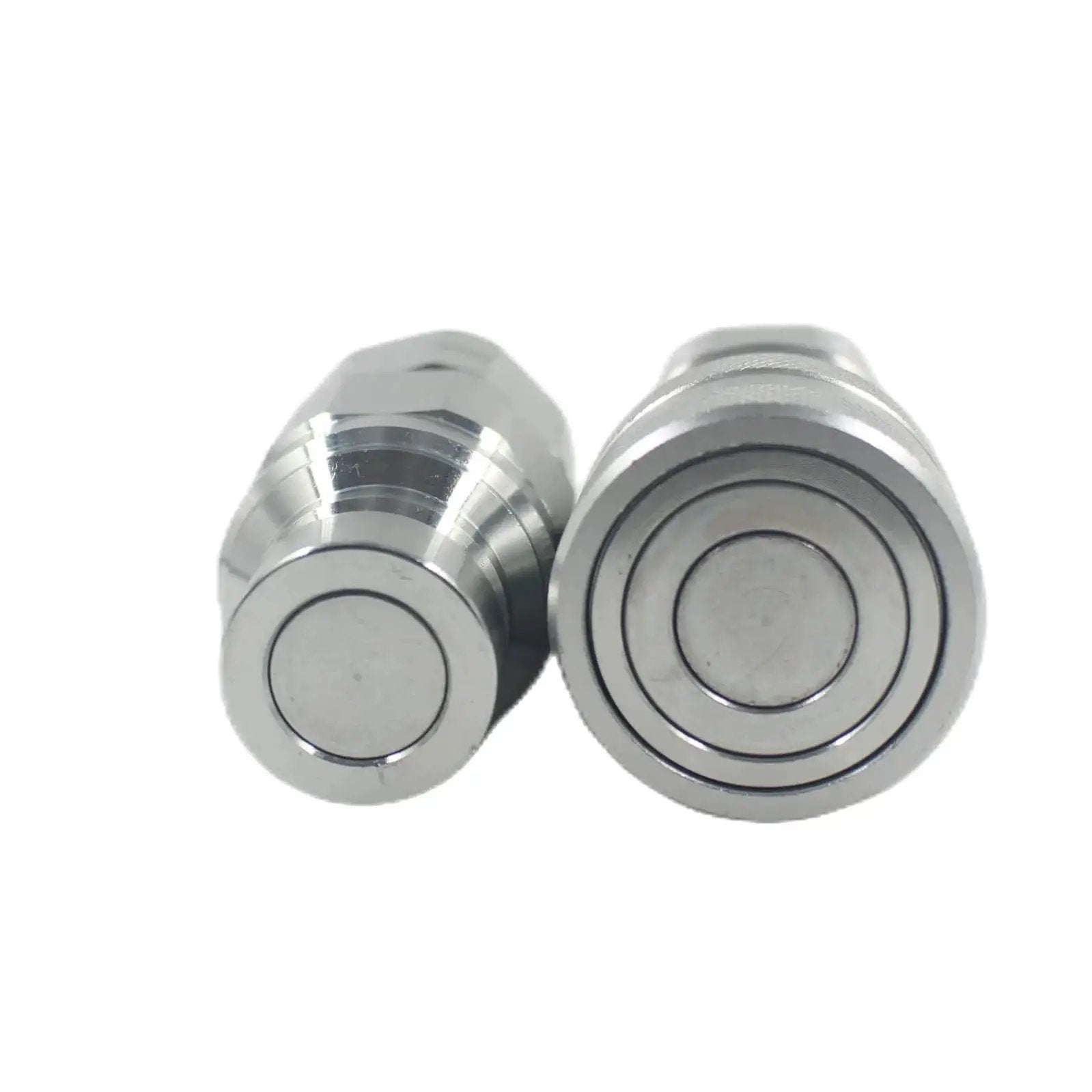 Flat Face Hydraulic Quick Connect Couplers Set For Skid Steer 3/4 NPT Thread With Dust Caps ISO16028, two connectors