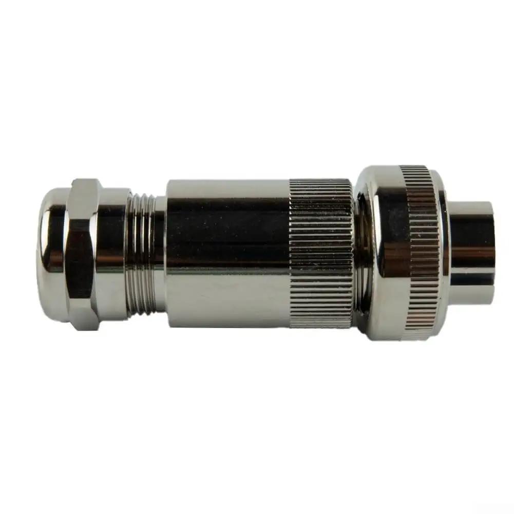 Side view of 7-Pin Proportional Valve Single Connector, Metal Housing IP67 Sealed, RoHS Certified, DIN EN175 201-804 Pin Layout