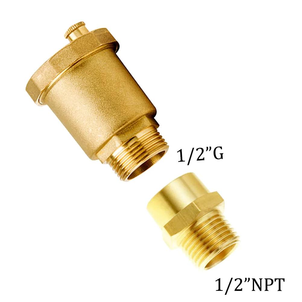 Brass Automatic Float Valve Kit With Air Bleeder Release Vent Valve And 1/2 G Male Thread Includes 1/2 G Female X 1/2 NPT Male Pipe