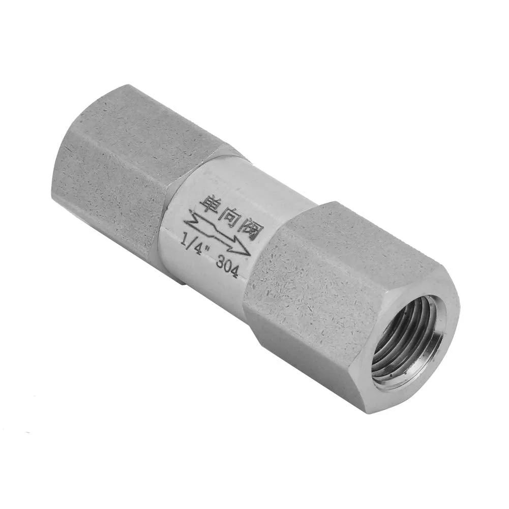 Stainless Steel Air Check Valve One Way Valve For High Temperature And High Pressure With Female Thread Hex Connection One Quarter Inch