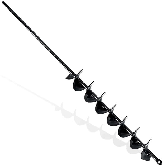 32 Inch Long Handle Garden Auger Drill Bit For Planting Workhorse With Three Eighth Inch Hex Drive Easy Planter Side View