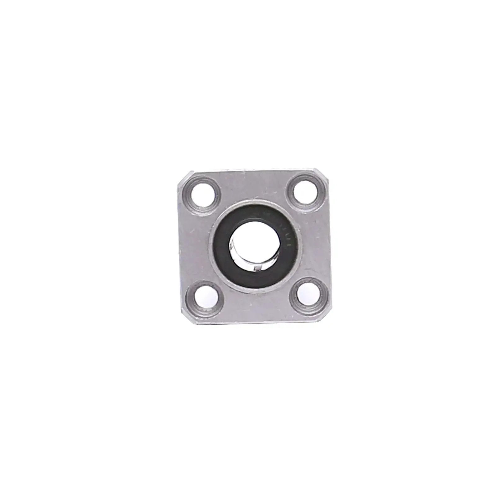 Square Flange Linear Bearing Set LMK12UU 12x21x30mm 2Pcs, front view showing mounting holes and bearing opening for CNC machines and 3D printers.