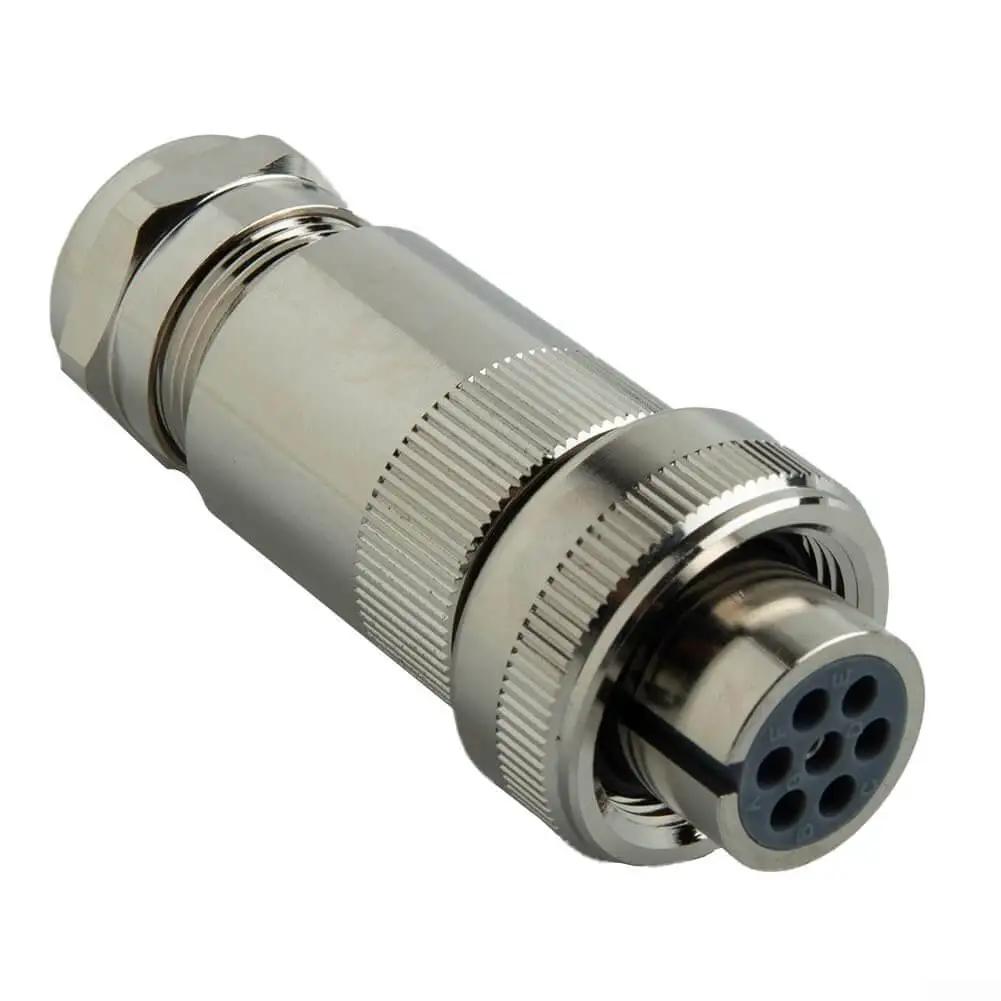 Single All-Metal Female Proportional Valve Connector 7-Pin IP67 CE RoHS Compliant, rugged all-metal housing