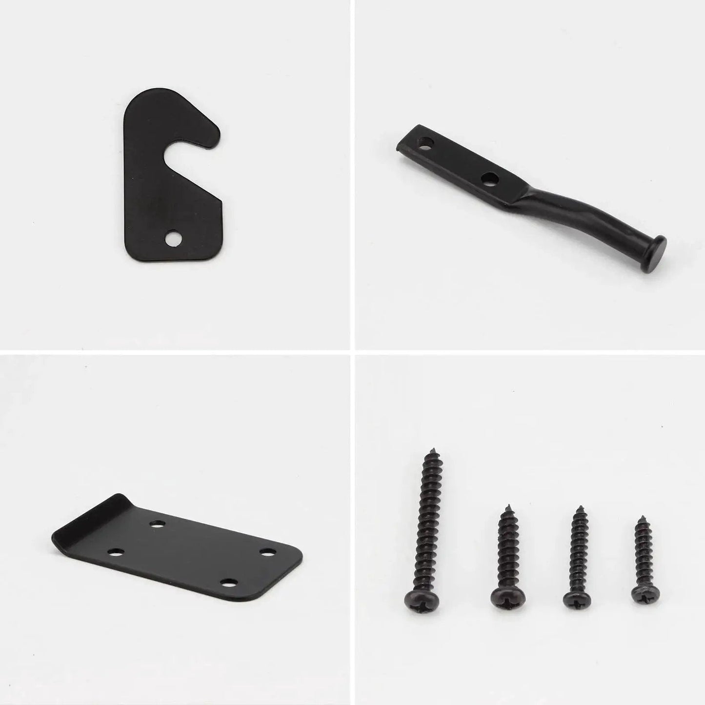 Components of the Heavy Duty Sliding Gate Hardware Kit With Adjustable Corner Braces And Gate Frame Brackets Rail Kit For Wooden Fences