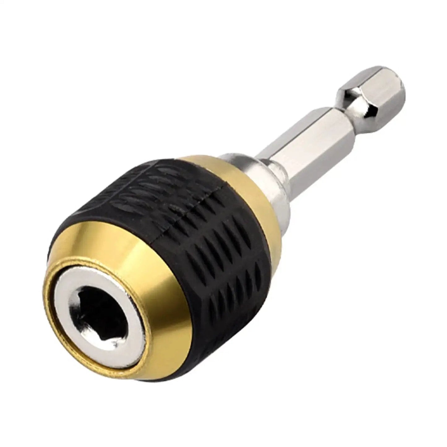 Quick Release Hex Shank Bit Holder With Self Locking Magnetic Drill Extension Durable Silver And Black Build