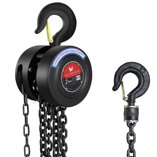 Manual Chain Hoist 1 Ton Capacity With 10 Ft Lift And 2 Hooks, Hand Pull Steel Chain Block Hoist for heavy lifting, alloy steel body