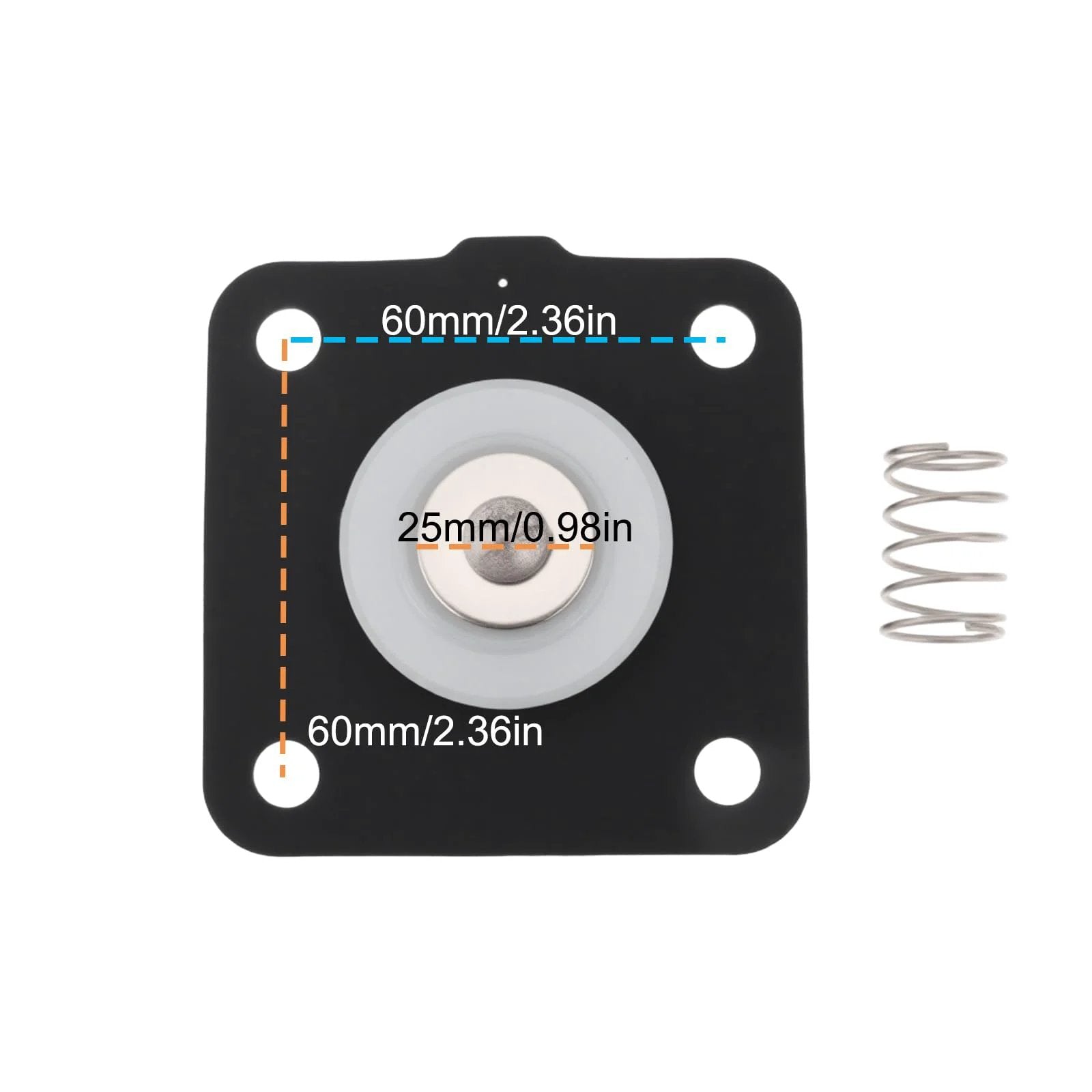 Replacement Diaphragm Kit With Spring For Goyen RCA25 K2501 Pulse Valve 1 Inch Bore Center Distance M1183B Compatible Diaphragm Plate