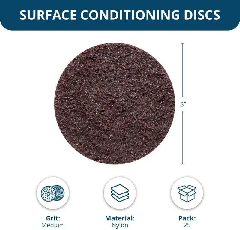3 Inch Quick Change Sanding Discs For Drill And Die Grinder Set Pro Grade Non Woven Nylon Surface Conditioning Discs For Metal Rust Removal