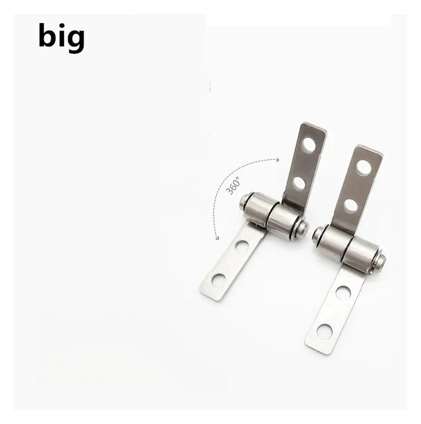 Heavy Duty Door Hinge Set 1 Pair 360 Degree Rotation Friction Damping Hinge With 0.3Nm Torque, Smooth Quiet Operation, shown in silver metal