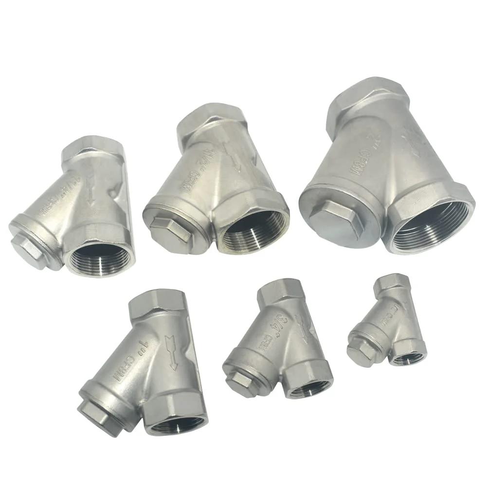 One Inch Heavy Duty Wye Strainer Mesh Filter Valve With 800 WOG Rating Y Spring Check NPT Female Port Stainless Steel SS316