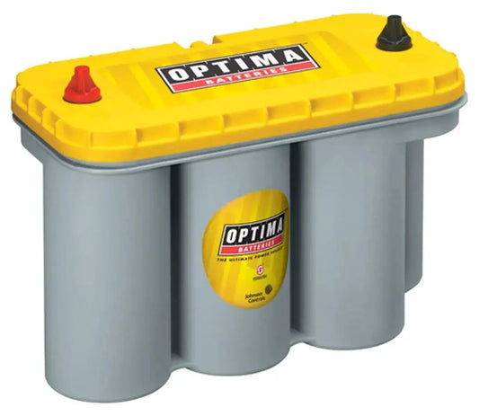 YellowTop D31T Dual Purpose 12V Battery With 900 CCA And 155 Minute Reserve, showing yellow lid and gray cylindrical cells