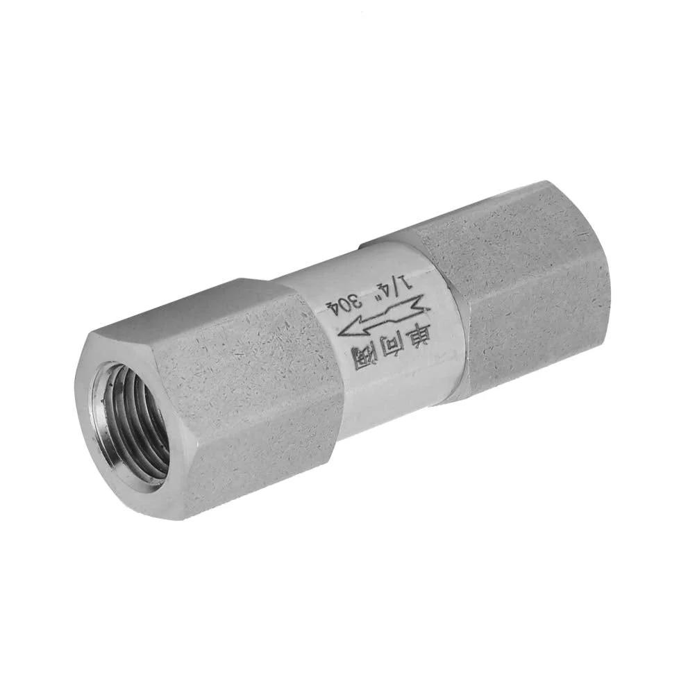 Stainless Steel Air Check Valve One Way Valve For High Temperature And High Pressure With Female Thread Hex Connection One Quarter Inch Advanced Rugged Industrial Grade Durable Sealing For Harsh Environments Oumefar
