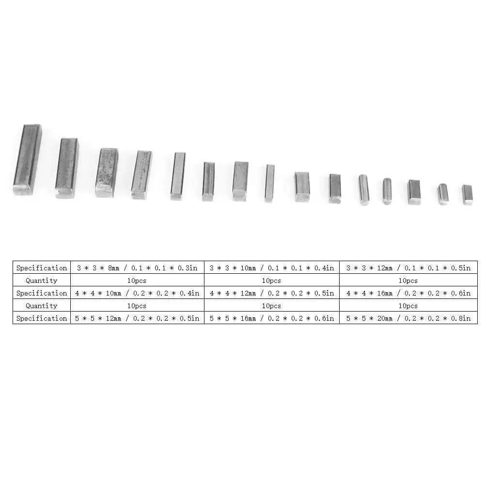 Woodruff Key Set 140 Piece Pro Grade Stainless Steel Keyway Assortment For Shaft Fastening 12mm 16mm 20mm 25mm Parallel Drive Keys