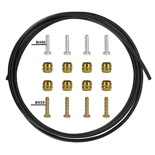 Hydraulic Brake Hose Kit 2500mm For Shimano BH59 BH90 And SRAM AVID System With 8 Brass Olives And 8 Brass Inserts Black By CYSKY.