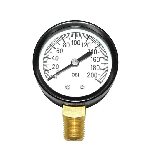 0 To 200 Psi Brass Pressure Gauge With 2 Inch Dial Display For Plumbing Heating And HVAC Systems One Quarter Inch NPT Male Connection Ideal For Pneumatic Hydraulic Water Tanks And Air Compressors Joywayus