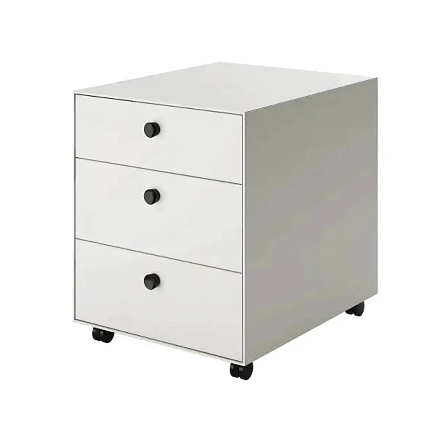 White office drawer cabinet on Four Pack 2 Inch M8 Threaded Stem Caster Wheels Nylon Swivel Casters With Brake Lock For Furniture Office Chairs