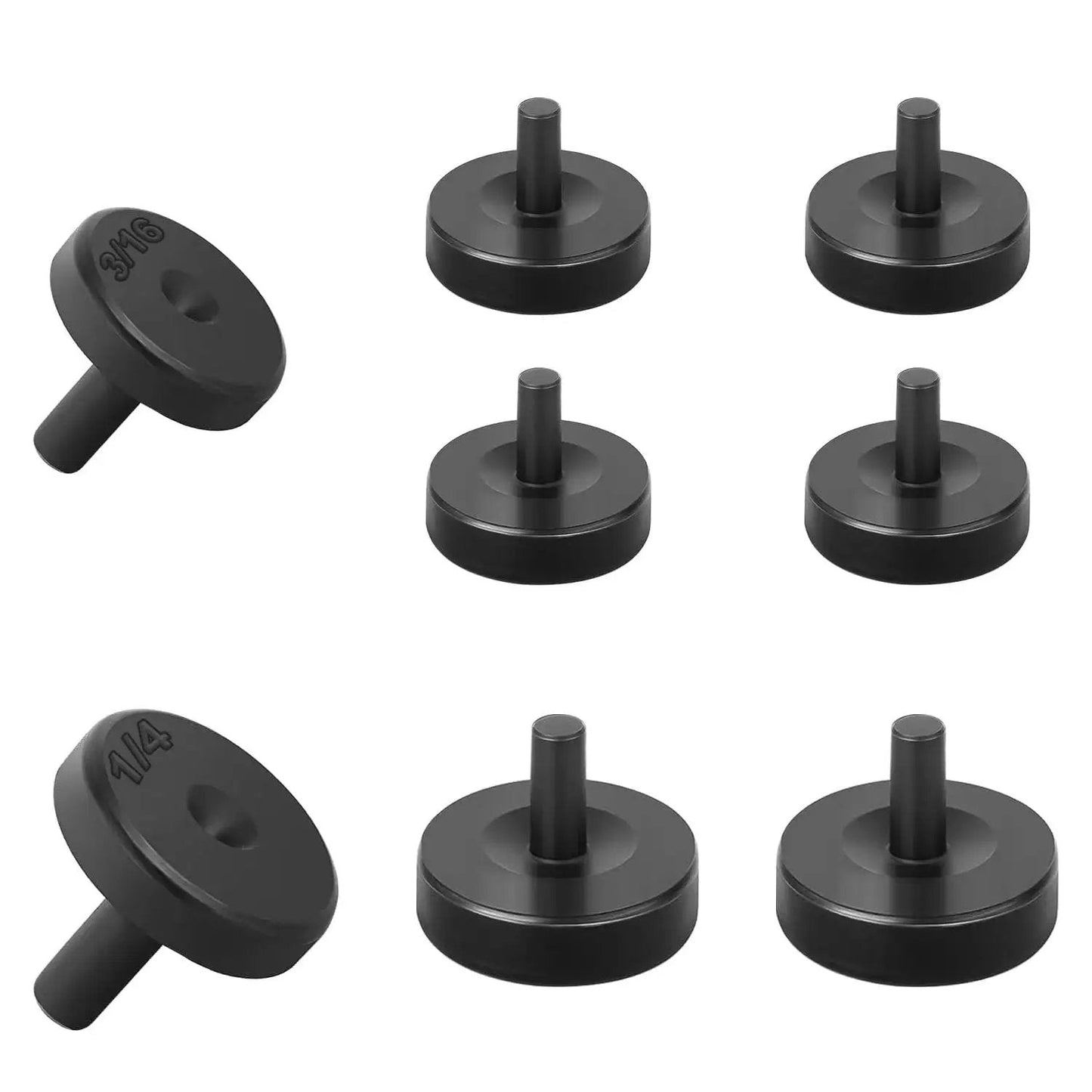 Brake Line Double Flare Adapters Set 3/16 And 1/4 Inch With Flare Dies, 6-piece, heavy alloy steel, top view