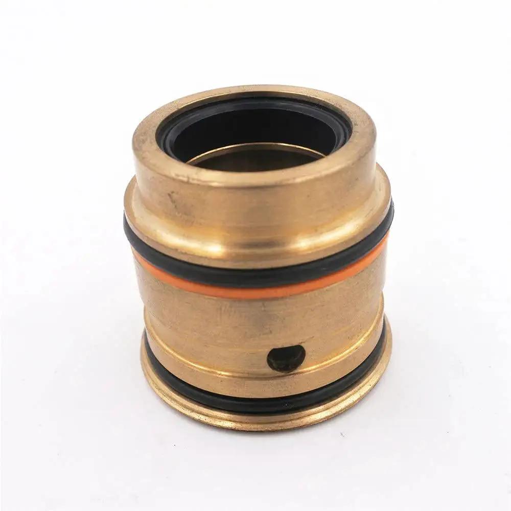 Front view of Hydraulic Cartridge No 05130091 Replacement Spare Part for Waterjet Cutting Machines, brass finish.