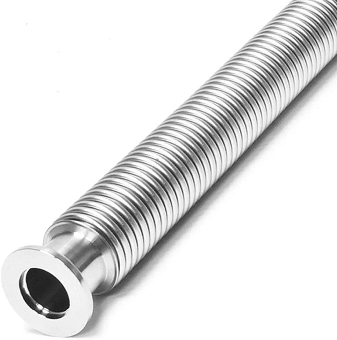 Flexible KF 16 Vacuum Bellows Hose In 304 Stainless Steel For Vacuum Systems, Bendable And Vibration Dampening, Helium Leakage Test Passed