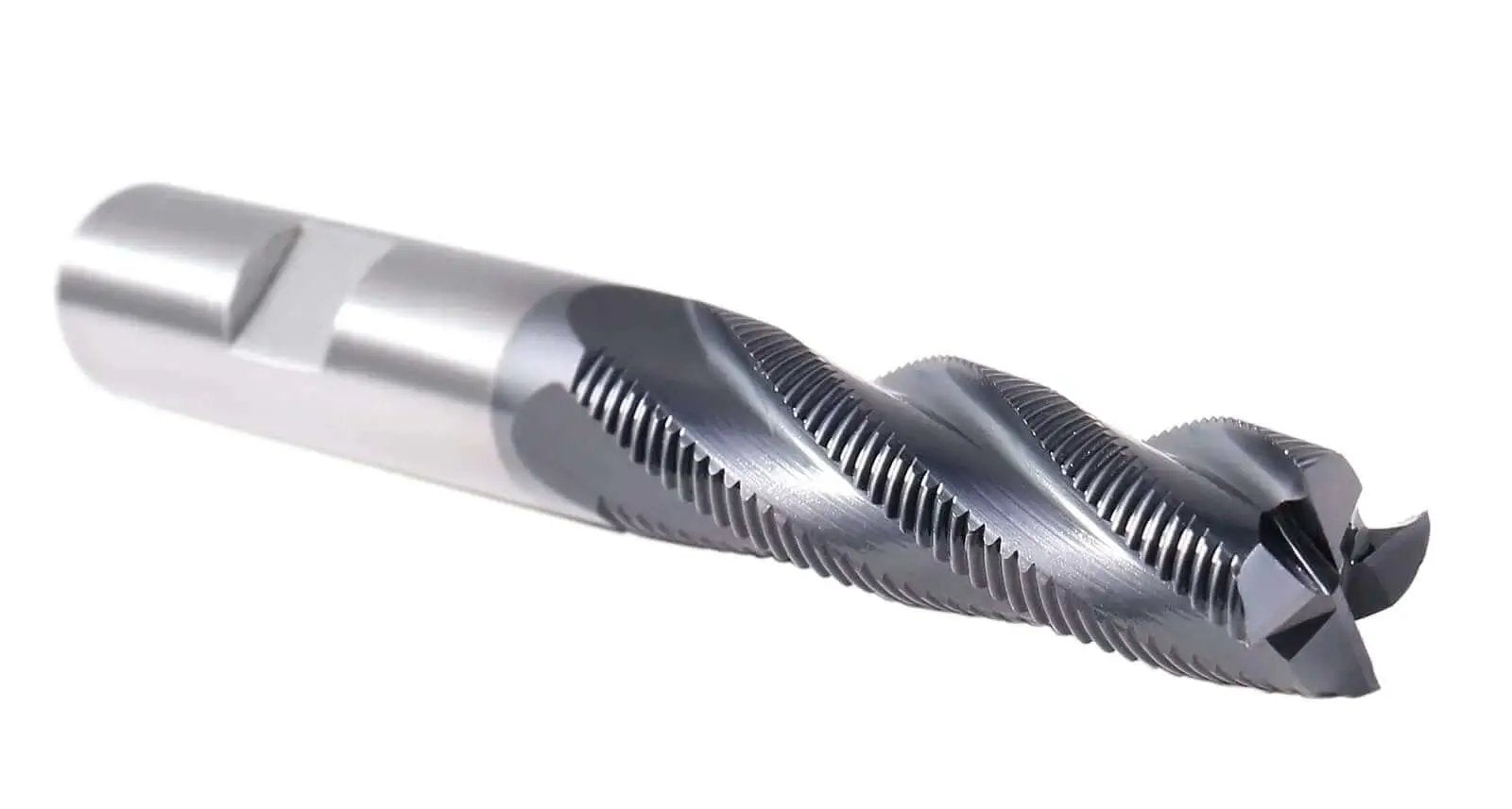 TiAlN Coated M42 8 Percent Cobalt Roughing End Mill 1/2 Inch Shank, 1/2 Inch Diameter, 2 Inch Flute Length, 4 Inch Overall Length, 4 Flute Center Cutting