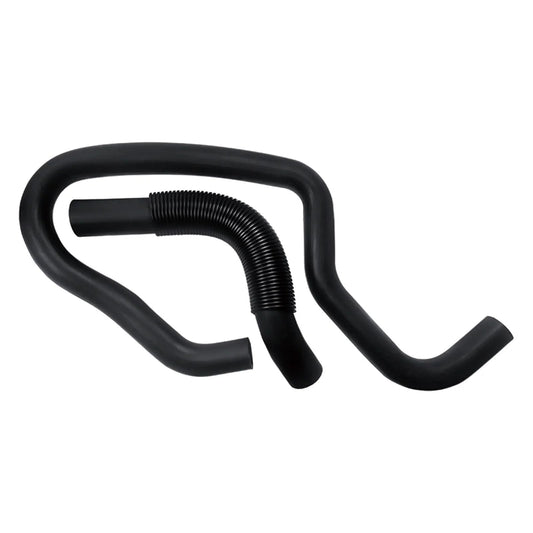 Engine Upper And Lower Radiator Coolant Hose Kit For Cadillac Escalade, Chevy Avalanche, Silverado, Suburban, Tahoe, GMC Sierra, Yukon Replacement 22827731 22827735 Premium Quality Rubber shown in black rubber material.